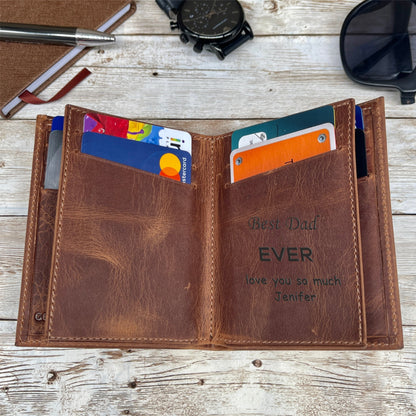 Leather Wallet Made From Genuine Leather with 14 Credit Card Spots 2 Id Spots and 2 Cash and Receipt Slots