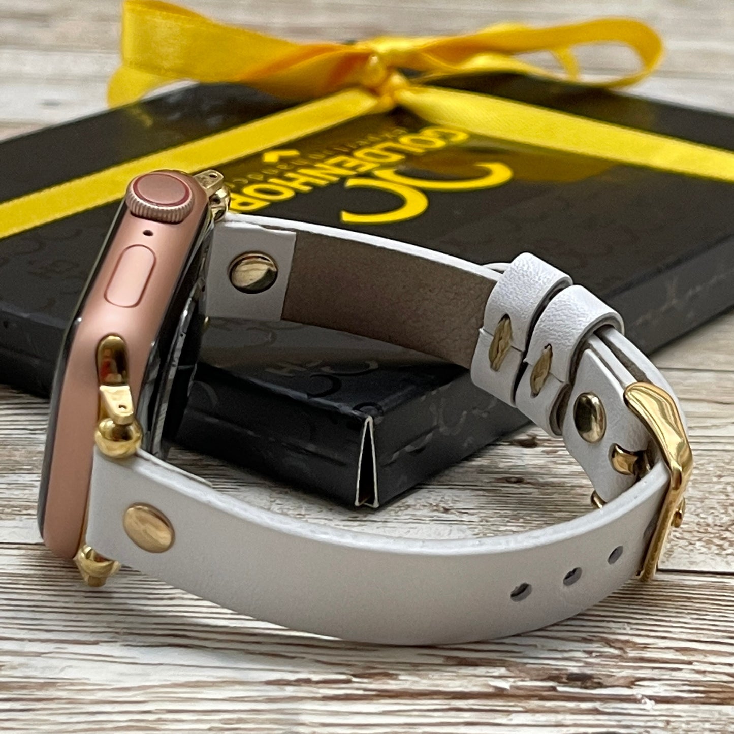 White Apple Watch Band, 42mm, 38mm, 40mm, 44mm for Series 1-2-3-4-5-6-SE, Gift for Anniversary, Free Laser Engraving