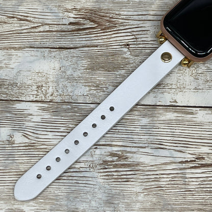 White Apple Watch Band, 42mm, 38mm, 40mm, 44mm for Series 1-2-3-4-5-6-SE, Gift for Anniversary, Free Laser Engraving