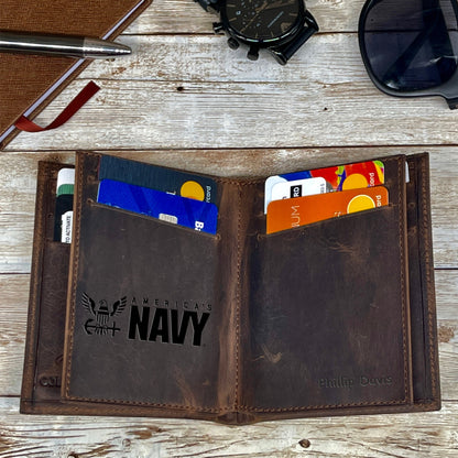Leather Wallet Made From Genuine Leather with 14 Credit Card Spots 2 Id Spots and 2 Cash and Receipt Slots