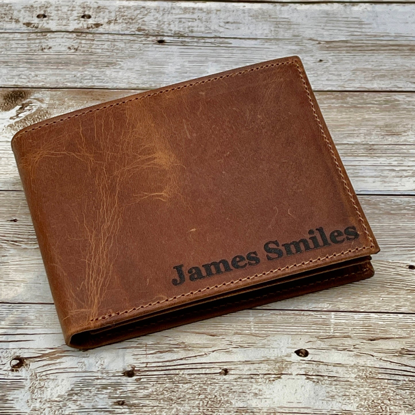 Leather Wallet Handwrite engraving available for all message, text, initials, handwriting, monograms and logos in gift package