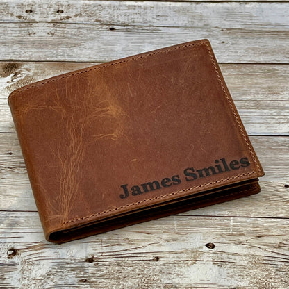 Leather Wallet Handwrite engraving available for all message, text, initials, handwriting, monograms and logos in gift package