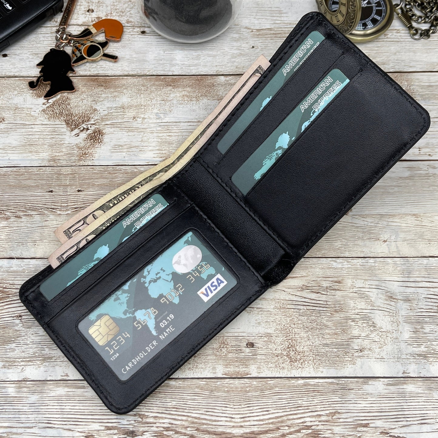 Personalized Men's Wallet | Fathers Day Gift | Custom Engraved Leather Wallet | Groomsmen gift | Monogrammed Leather Wallet | Mens Gift