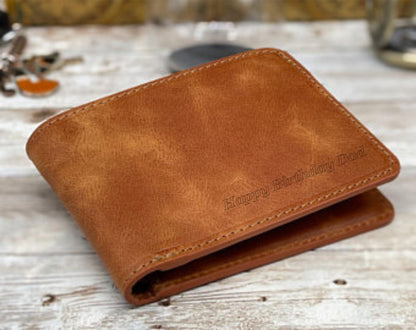 Mens Leather Wallet | Customized Leather Wallet | Engraved Mens Logo Wallet | Monogrammed Wallet | Personalize Wallet | Gift For Fathers Day
