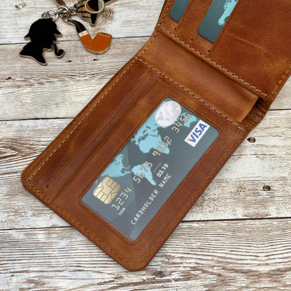 Handwriting Wallet | Personalized Mens Wallet | Customized Mens Leather Wallet | Engraved Mens Logo Wallet | Monogrammed Wallet