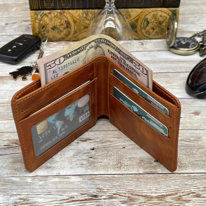 Leather Wallet Engrave All Message Text Initials Hand Writing Monograms Team College Car or Company Logos and Special Gift Package