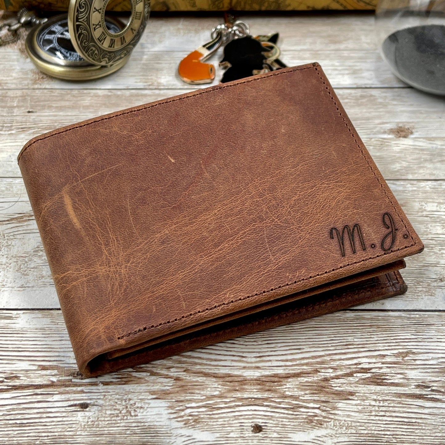 Custom Leather Wallet l Brown Leather Wallet l Anniversary Gift for Him Personalized Mens Leather Wallet l Groomsmen Wallet Gift for Him