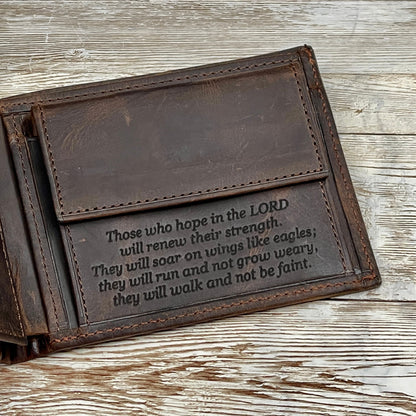 Custom Leather Wallet l Brown Leather Wallet l Anniversary Gift for Him Personalized Mens Leather Wallet l Groomsmen Wallet Gift for Him